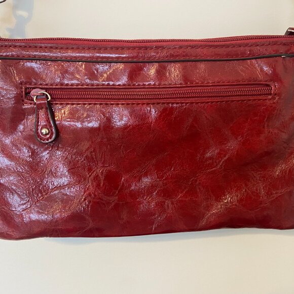 Nicole by Nicole Miller Shiny Red Cross Body Bag - Picture 16 of 16